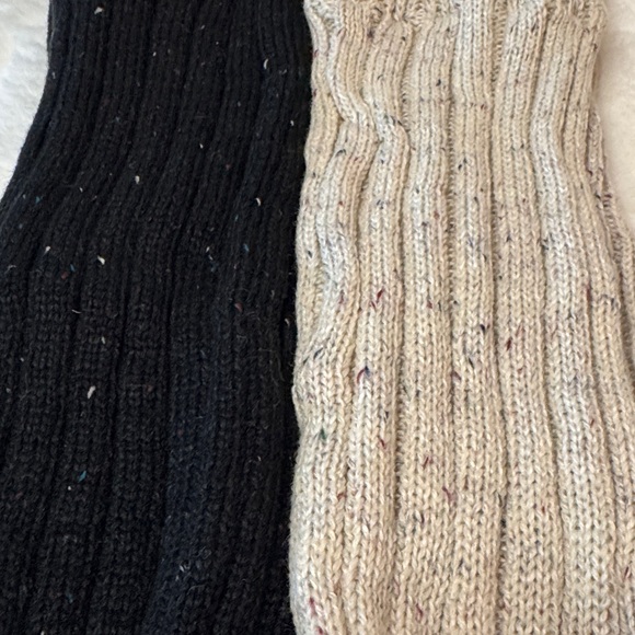 Knit Leg Warmers, Y2K Style, 2 Pairs, Black set & Cream set - Picture 7 of 9